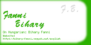 fanni bihary business card